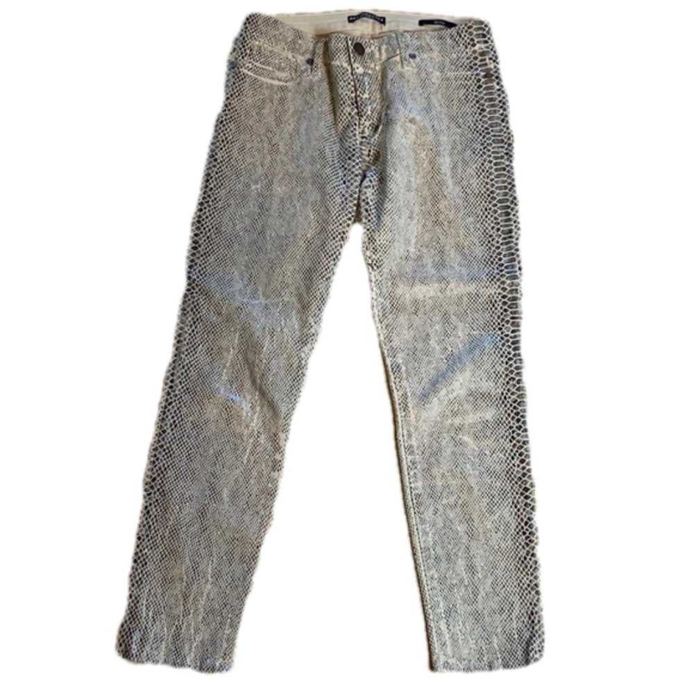 Denimocracy Python Skinny Jeans Beige Coated